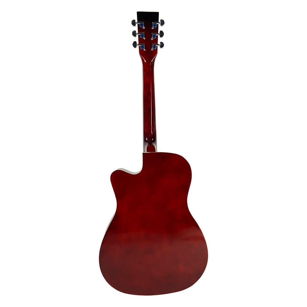 henrix acoustic guitars henrix 38c 38 inch cutaway acoustic guitar with dual action truss rod, gigbag, picks, string set, strap, cloth & ebook #model_pro,color_red-burst,orientation_right-handed