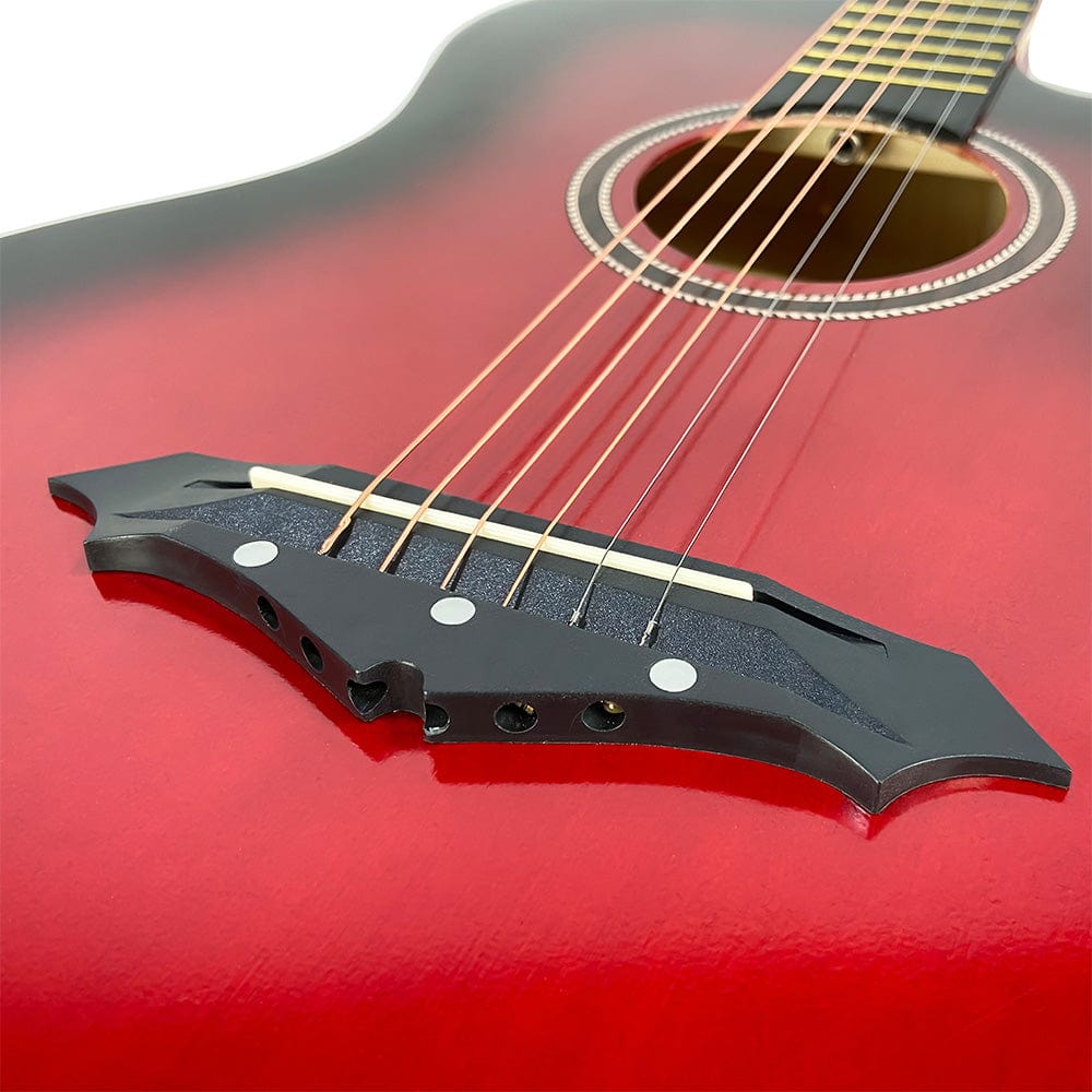 henrix acoustic guitars henrix 38c 38 inch cutaway acoustic guitar with dual action truss rod, gigbag, picks, string set, strap, cloth & ebook #model_pro,color_red-burst,orientation_right-handed