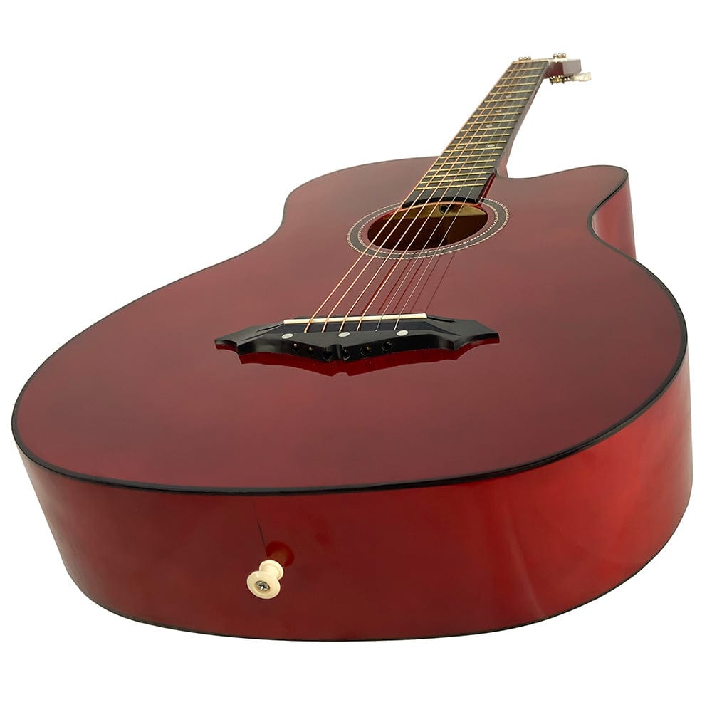 henrix acoustic guitars henrix 38c 38 inch cutaway acoustic guitar with dual action truss rod, gigbag, picks, string set, strap, cloth & ebook