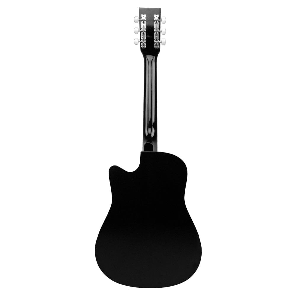 henrix acoustic guitars henrix 38c 38 inch cutaway acoustic guitar with dual action truss rod, gigbag, picks, string set, strap, cloth & ebook #model_standard,color_black,orientation_right-handed