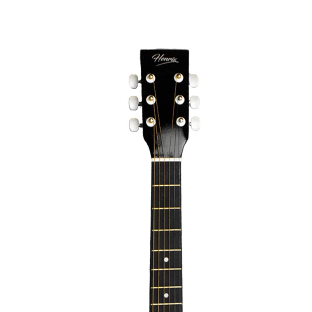 henrix acoustic guitars henrix 38c 38 inch cutaway acoustic guitar with dual action truss rod, gigbag, picks, string set, strap, cloth & ebook #model_standard,color_black,orientation_right-handed