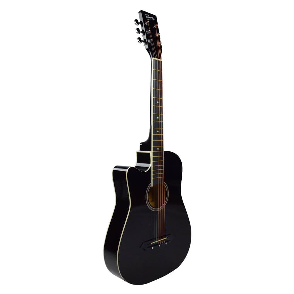 henrix acoustic guitars henrix 38c 38 inch cutaway acoustic guitar with dual action truss rod, gigbag, picks, string set, strap, cloth & ebook #model_pro,color_black,orientation_left-handed
