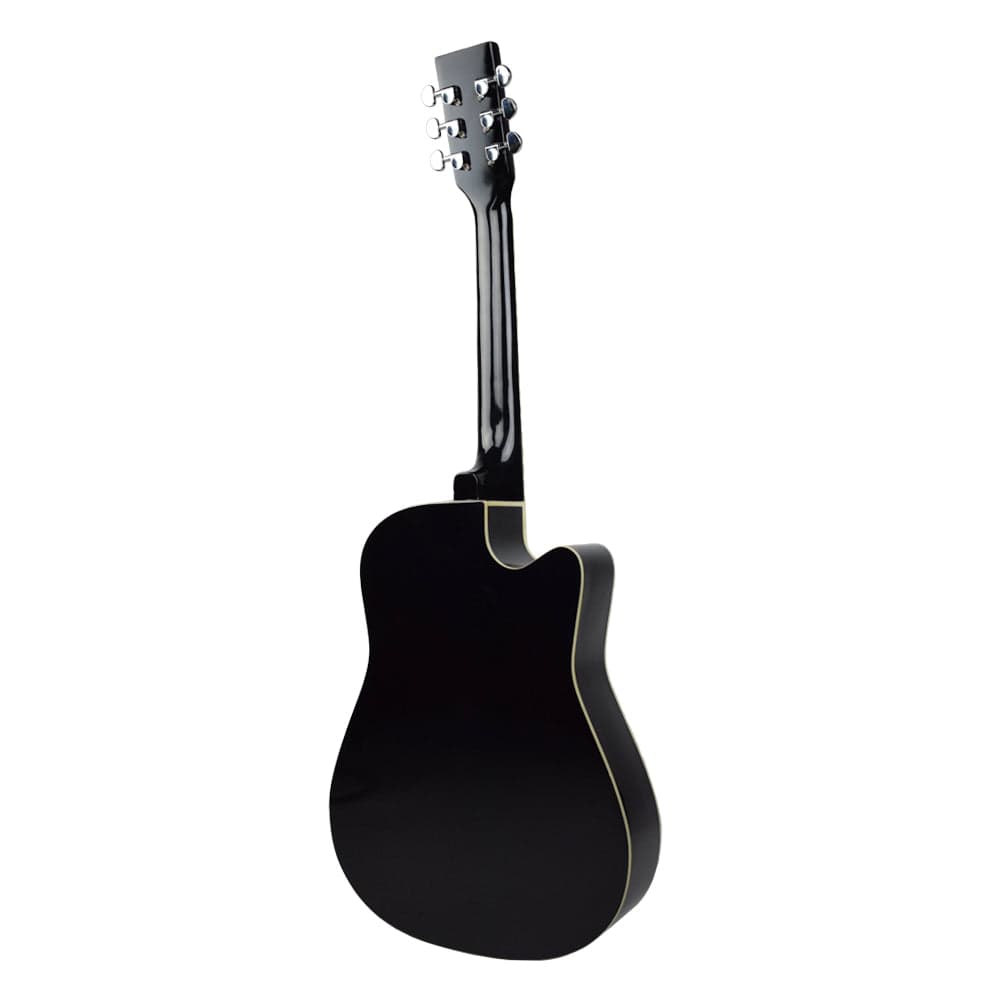 henrix acoustic guitars henrix 38c 38 inch cutaway acoustic guitar with dual action truss rod, gigbag, picks, string set, strap, cloth & ebook #model_pro,color_black,orientation_left-handed