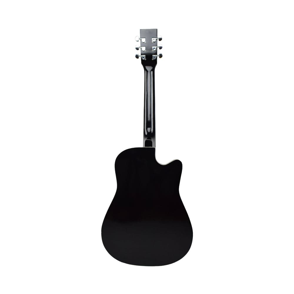 henrix acoustic guitars henrix 38c 38 inch cutaway acoustic guitar with dual action truss rod, gigbag, picks, string set, strap, cloth & ebook #model_pro,color_black,orientation_left-handed