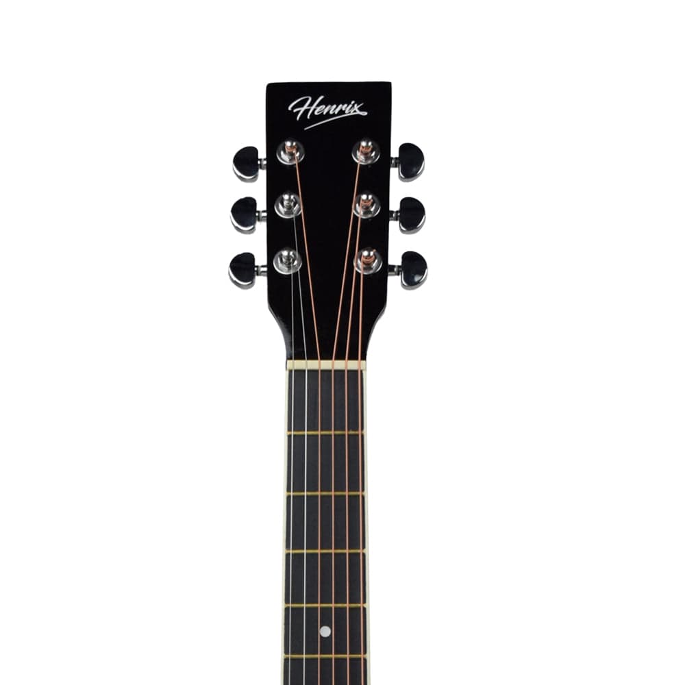 henrix acoustic guitars henrix 38c 38 inch cutaway acoustic guitar with dual action truss rod, gigbag, picks, string set, strap, cloth & ebook #model_pro,color_black,orientation_left-handed