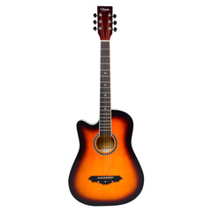 Henrix Acoustic Guitars Henrix 38C 38 Inch Cutaway Acoustic Guitar with Dual Action Truss Rod, Gigbag, Picks, String Set, Strap, Cloth & Ebook