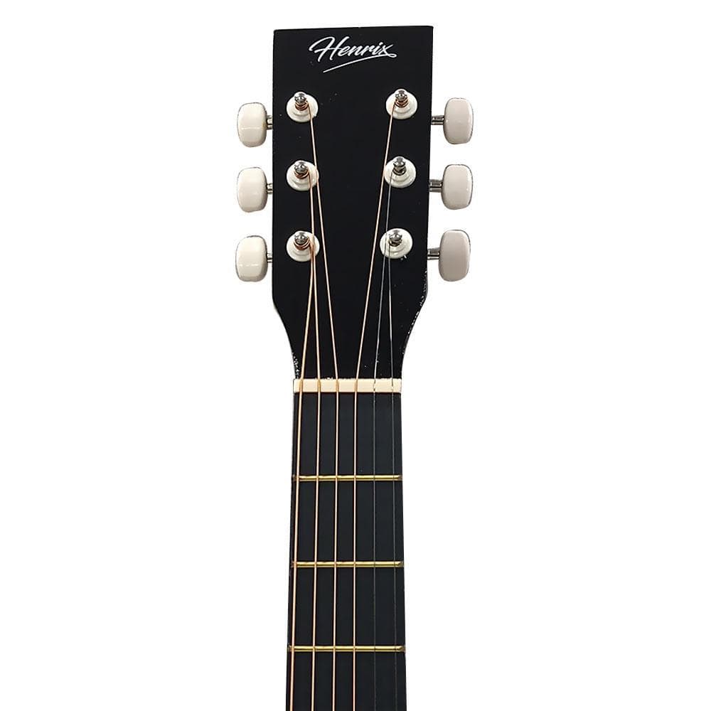 henrix acoustic guitars henrix 38c cutaway acoustic guitar - black - open box