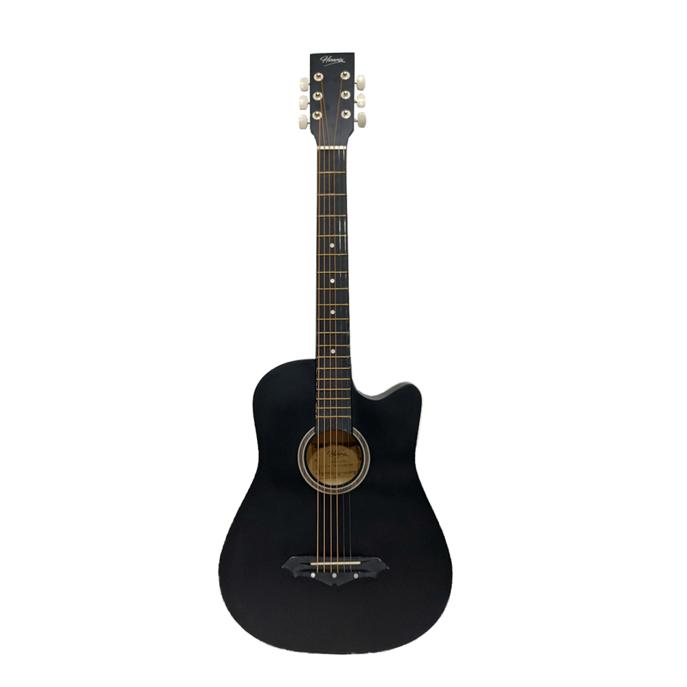 henrix acoustic guitars henrix 38c cutaway acoustic guitar - matte black - open box