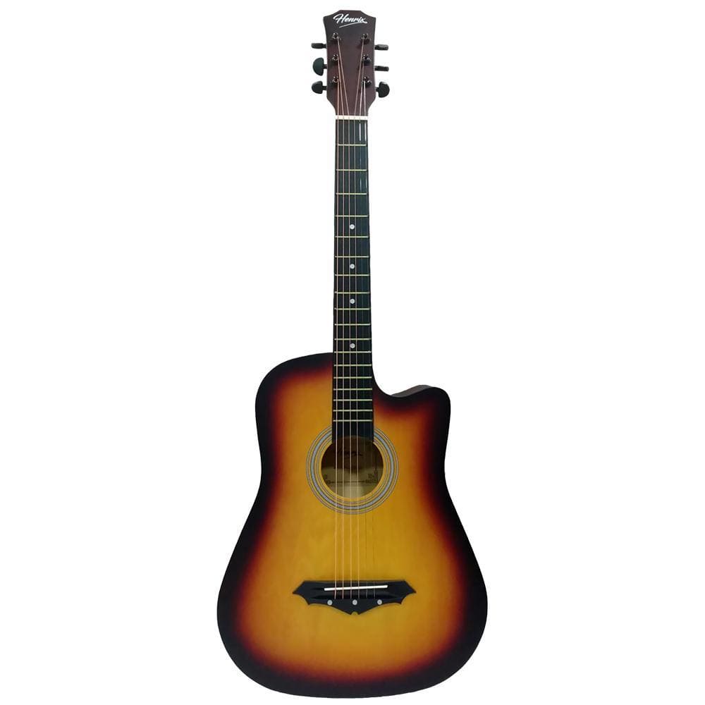 henrix acoustic guitars henrix 38c cutaway acoustic guitar - open box
