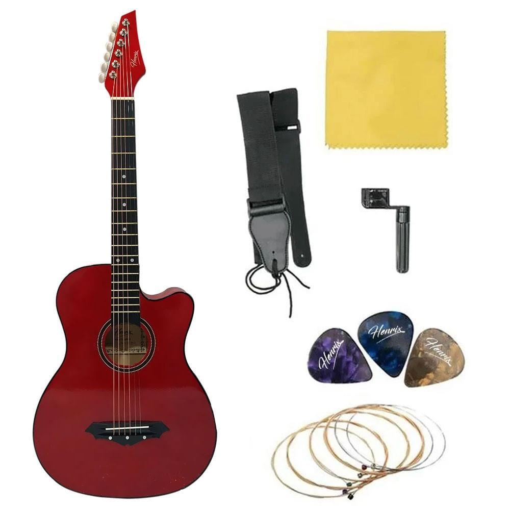 henrix acoustic guitars henrix 38c cutaway acoustic guitar - open box