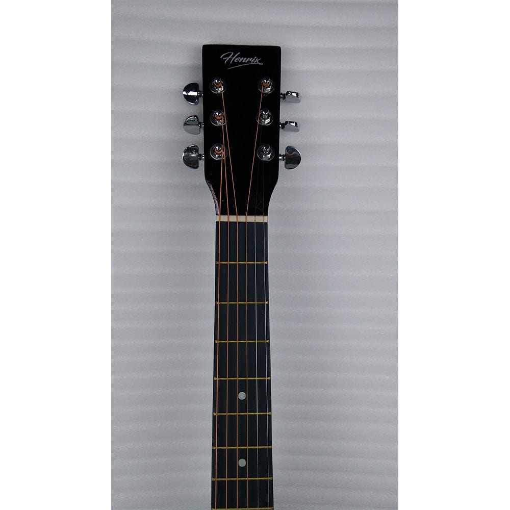 henrix acoustic guitars henrix 38c cutaway acoustic guitar with dual action truss rod, gigbag, picks, string set, strap, cloth & ebook - left handed - open box b stock