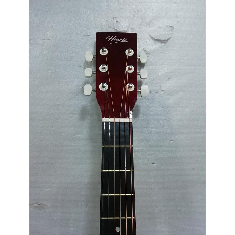 henrix acoustic guitars henrix 38c cutaway acoustic guitar with dual action truss rod, gigbag, picks, string set, strap, cloth & ebook - open box b stock #barcode_202101650109