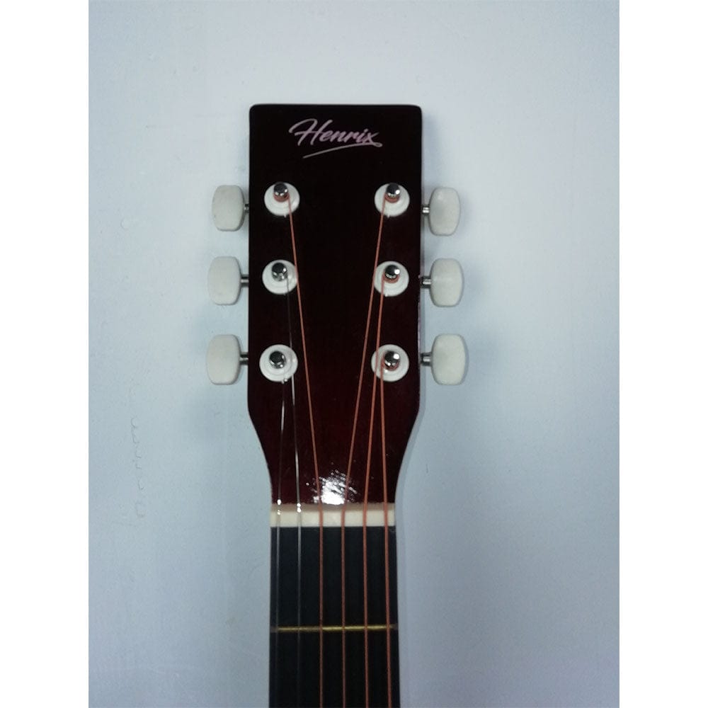 henrix acoustic guitars henrix 38c cutaway acoustic guitar with dual action truss rod, gigbag, picks, string set, strap, cloth & ebook - open box b stock #barcode_202101680654