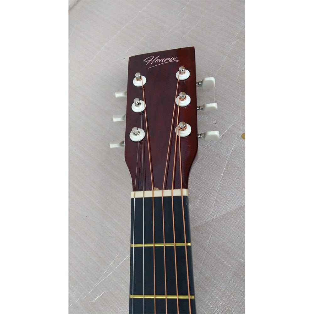 henrix acoustic guitars henrix 38c cutaway acoustic guitar with dual action truss rod, gigbag, picks, string set, strap, cloth & ebook - open box b stock #barcode_202101680654