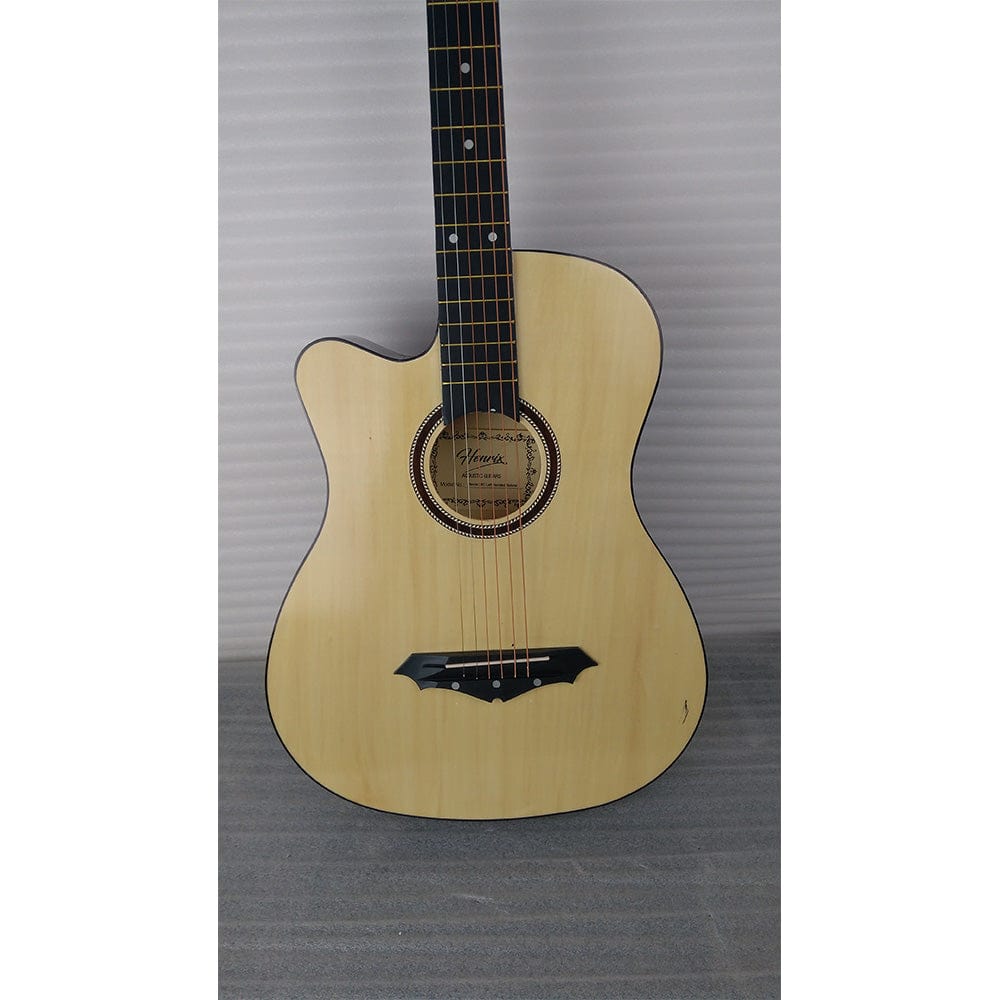 henrix acoustic guitars henrix 38c cutaway acoustic guitar with dual action truss rod, gigbag, picks, string set, strap, cloth & ebook - open box b stock #barcode_202101811127