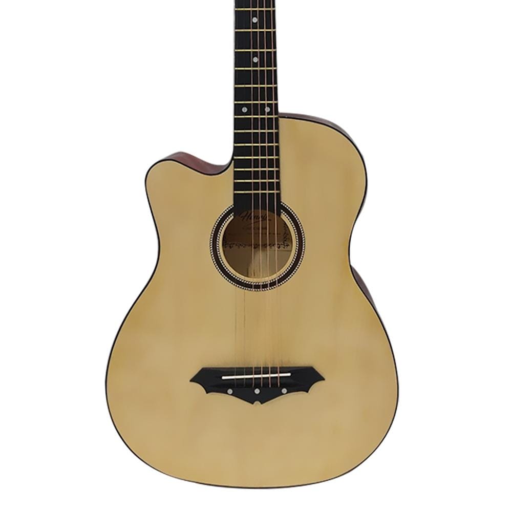 henrix acoustic guitars henrix 38c left-handed cutaway acoustic guitar with dual action truss rod, gigbag, picks, string set, strap, cloth & ebook - open box