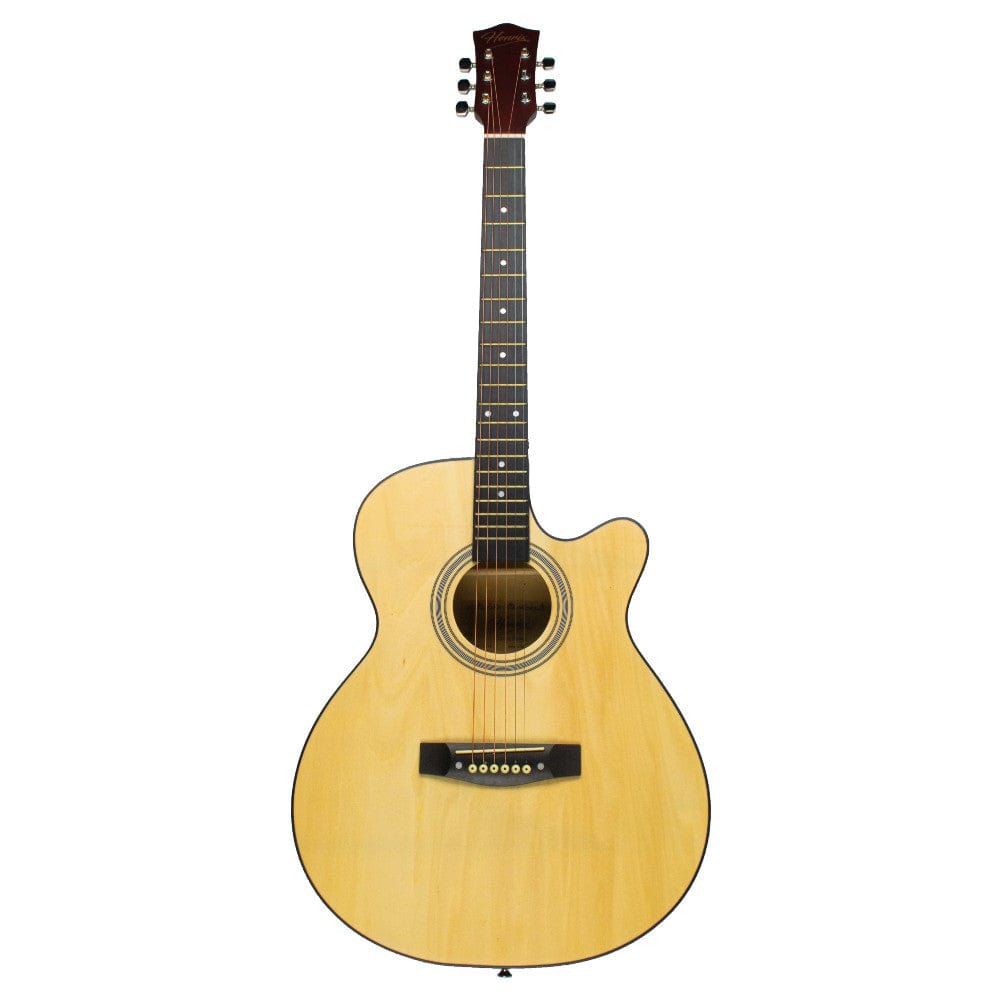henrix acoustic guitars henrix 40c 40-inch cutaway acoustic guitar with dual action truss rod, gigbag, picks, string set, strap, cloth & ebook - open box