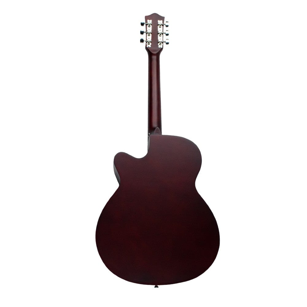 henrix acoustic guitars henrix 40c 40-inch cutaway acoustic guitar with dual action truss rod, gigbag, picks, string set, strap, cloth & ebook - open box