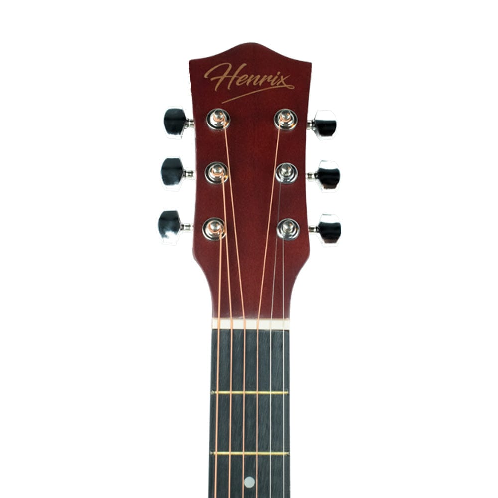 henrix acoustic guitars henrix 40c 40-inch cutaway acoustic guitar with dual action truss rod, gigbag, picks, string set, strap, cloth & ebook - open box