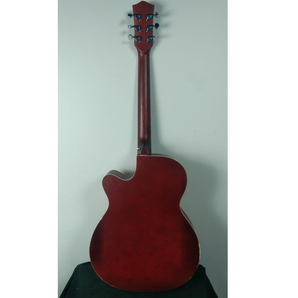 henrix acoustic guitars henrix 40c 40-inch cutaway acoustic guitar with dual action truss rod, gigbag, picks, string set, strap, cloth & ebook - open box b stock #barcode_