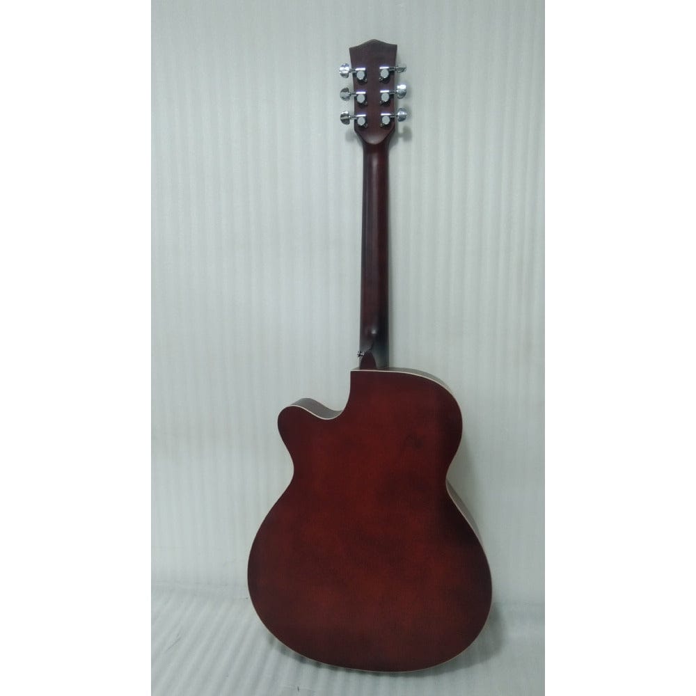 henrix acoustic guitars henrix 40c 40-inch cutaway acoustic guitar with dual action truss rod, gigbag, picks, string set, strap, cloth & ebook - open box b stock