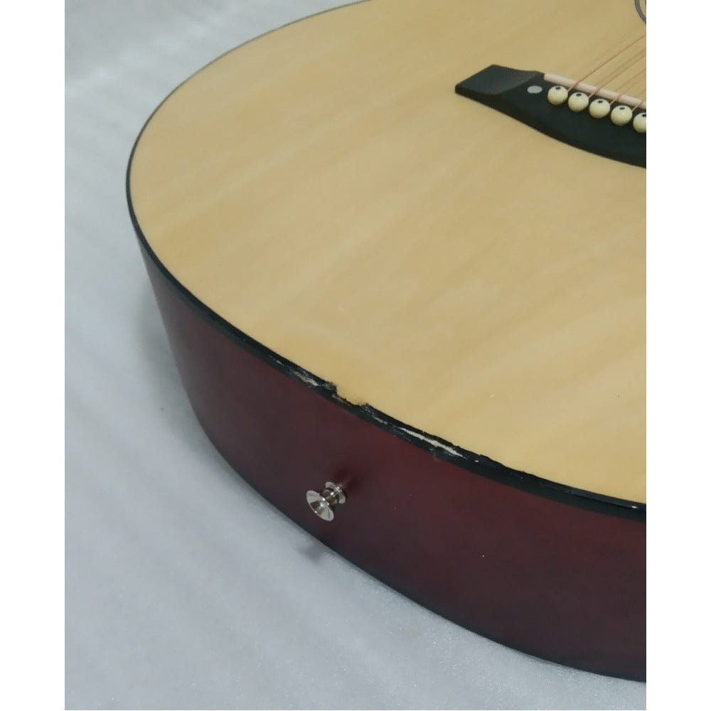 henrix acoustic guitars henrix 40c 40-inch cutaway acoustic guitar with dual action truss rod, gigbag, picks, string set, strap, cloth & ebook - open box b stock #barcode_