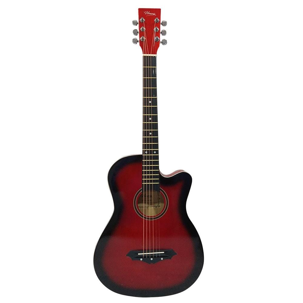 henrix acoustic guitars henrix pro 38 inch 6 string cutaway acoustic guitar - open box