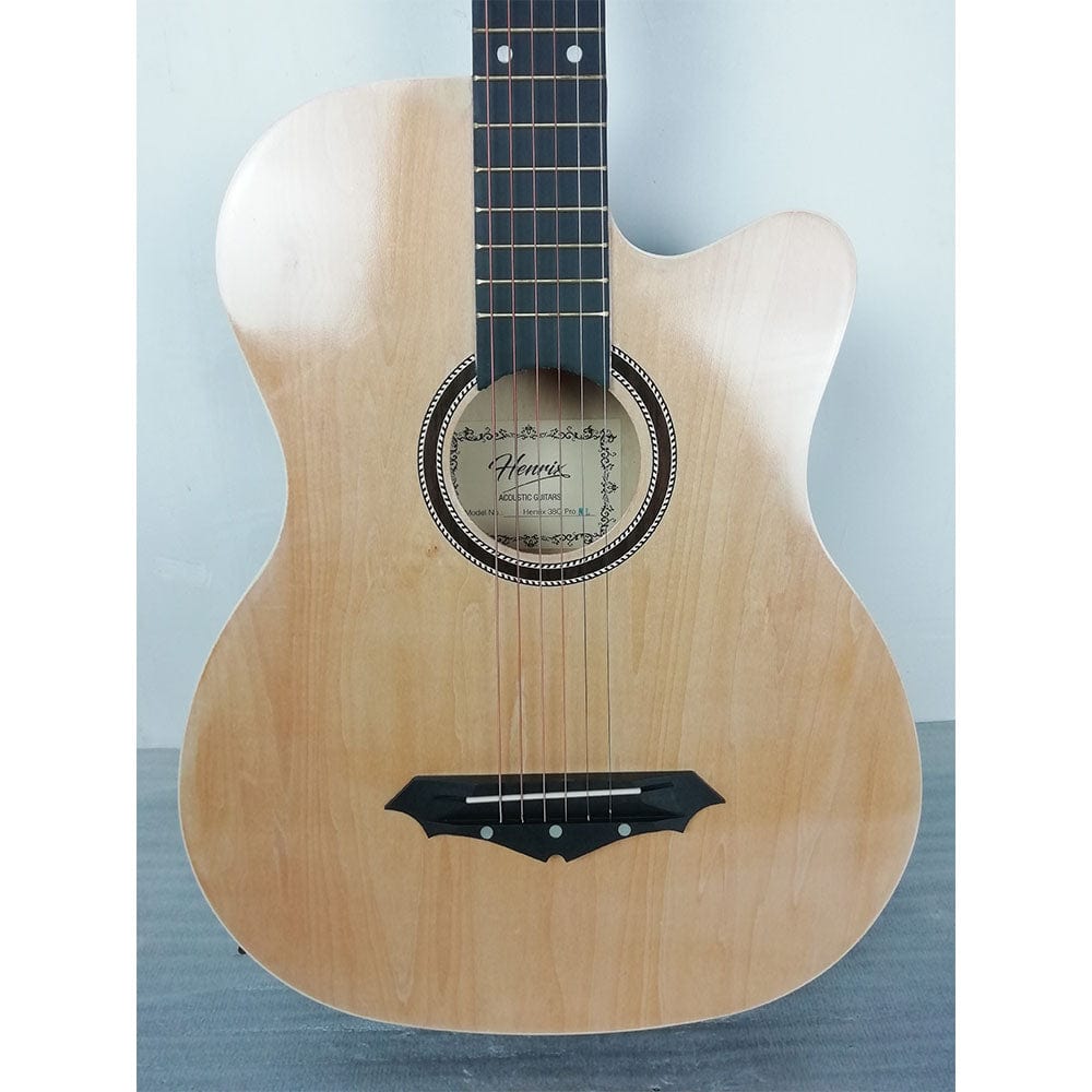 henrix acoustic guitars henrix pro 38 inch 6 string cutaway acoustic guitar - open box b stock #barcode_202101734319