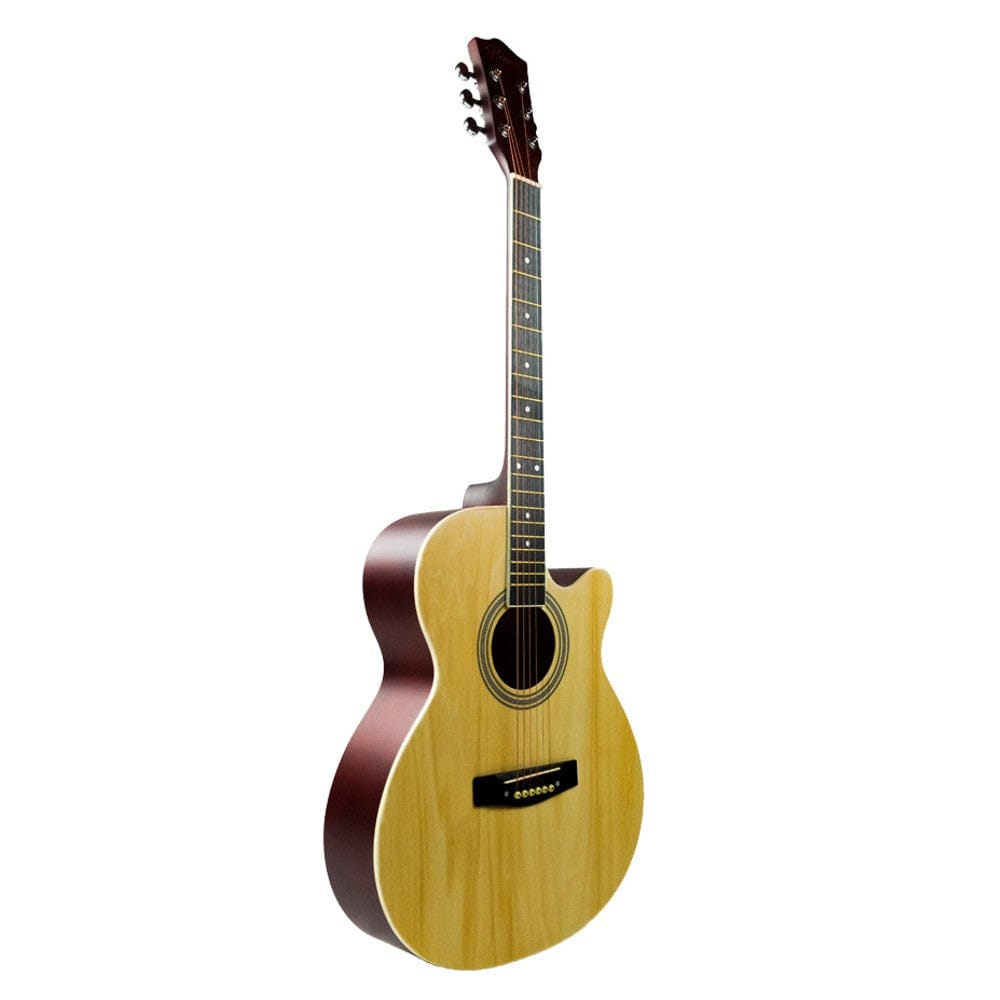 henrix acoustic guitars henrix pro 40c 40-inch cutaway acoustic guitar with dual action truss rod, gigbag, picks, string set, strap, cloth & ebook