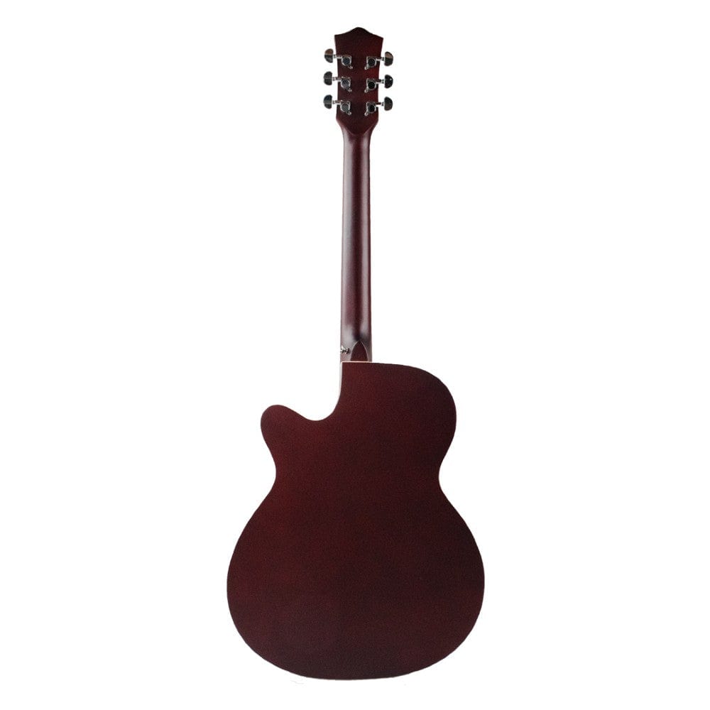 henrix acoustic guitars henrix pro 40c 40-inch cutaway acoustic guitar with dual action truss rod, gigbag, picks, string set, strap, cloth & ebook