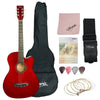 Henrix Acoustic Guitars Standard / Red / Right Handed Henrix 38C 38 Inch Cutaway Acoustic Guitar with Dual Action Truss Rod, Gigbag, Picks, String Set, Strap, Cloth & Ebook