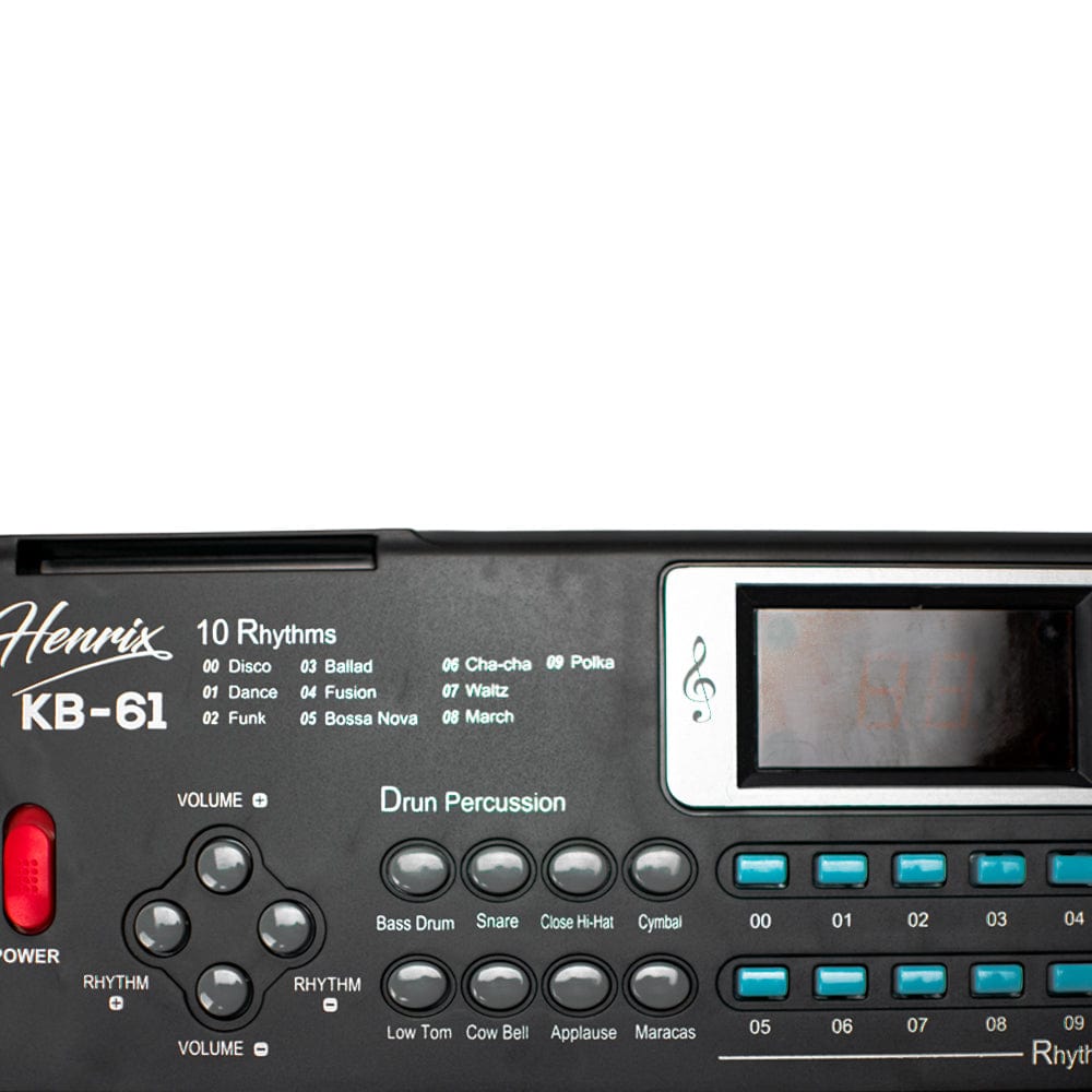 henrix portable keyboards black henrix kb-61 portable 61 mini key keyboard with adapter and microphone