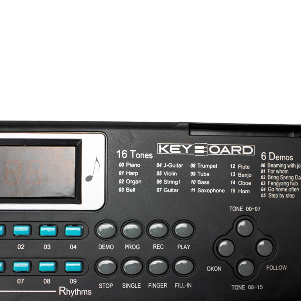 henrix portable keyboards black henrix kb-61 portable 61 mini key keyboard with adapter and microphone