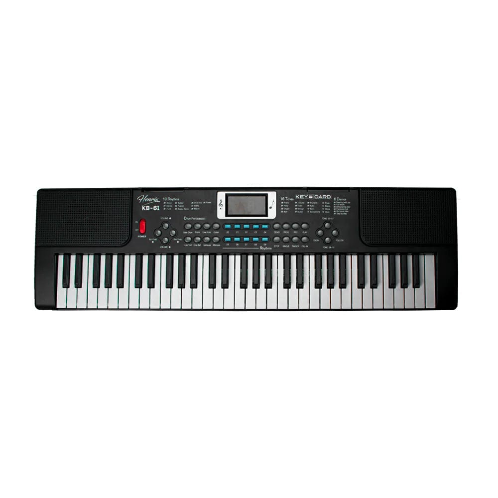 henrix portable keyboards henrix kb-61 portable 61 mini key keyboard with adapter and microphone - open box