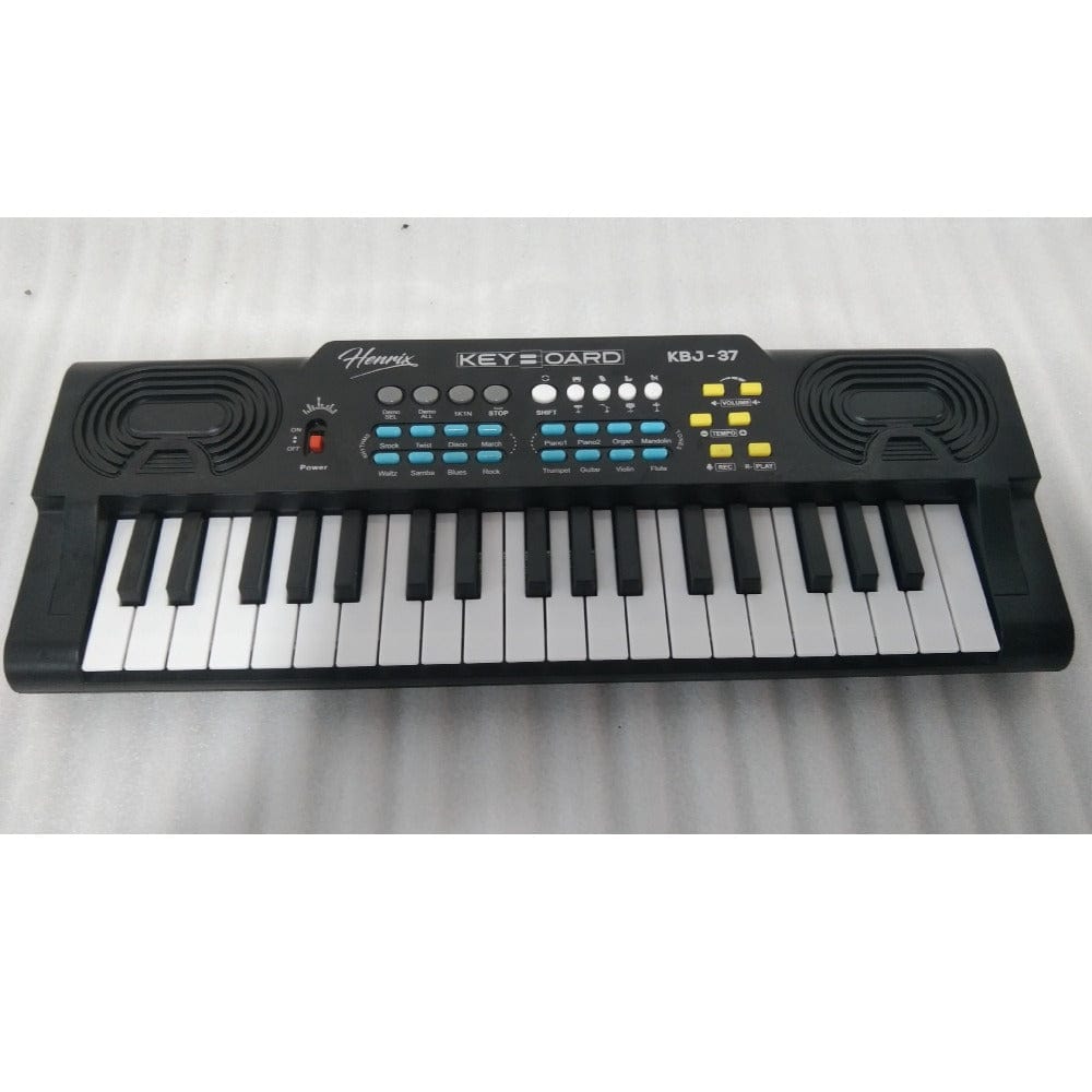 henrix portable keyboards henrix kbj-37 37 key junior keyboard with microphone - open box b stock