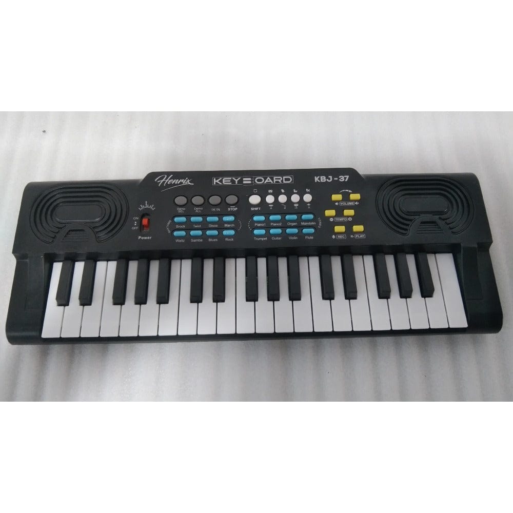 henrix portable keyboards henrix kbj-37 37 key junior keyboard with microphone - open box b stock