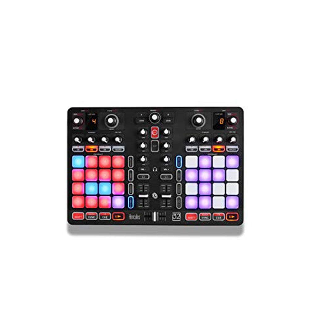 hercules dj controller interfaces hercules dj p32 pad dj controller - multicolor