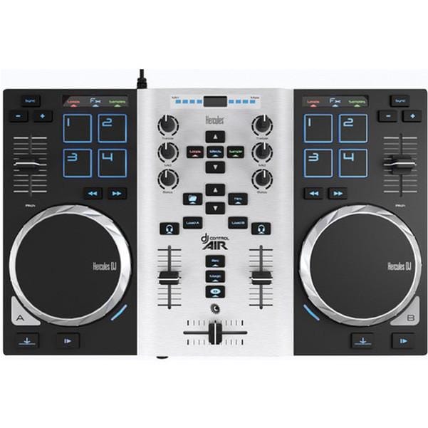 hercules dj dj controller interfaces hercules dj control air s 2-channel usb dj controller with software