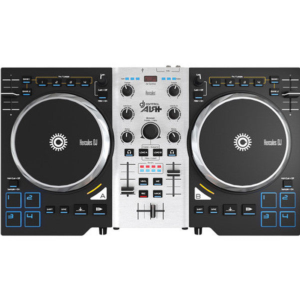 hercules dj dj controller interfaces hercules dj control air+ s series 2-channel usb dj controller with software