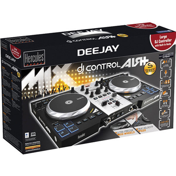hercules dj dj controller interfaces hercules dj control air+ s series 2-channel usb dj controller with software