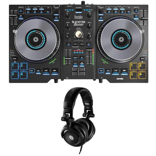 hercules dj dj controller interfaces hercules dj control jogvision with hdp dj m40.1 headphones