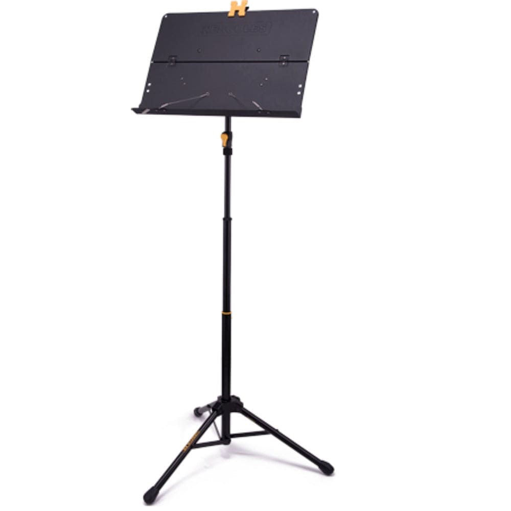 hercules music stands hercules bs408b plus quik-n-ez 3-section music stand with foldable desk
