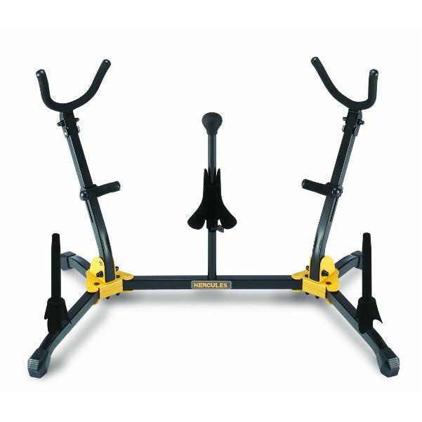 hercules saxophone stands hercules ds538b duo alto/tenor sax & flute/clarinet stand