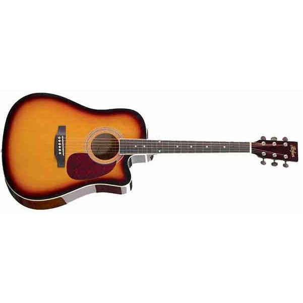hofner acoustic guitars sunburst hofner has-dc01 dreadnought w/cutaway acoustic guitar