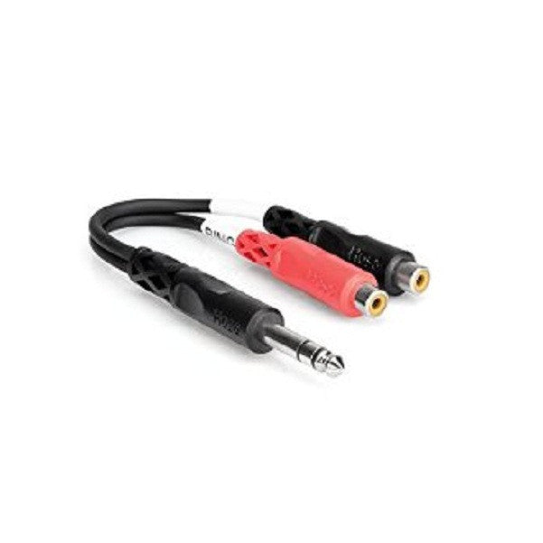 hosa cables and connectors hosa cable ypr102 stereo 1/4 inch male to dual rcaf y cable - 6 inch
