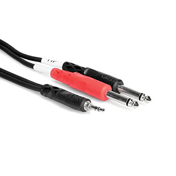 hosa cables and connectors hosa cmp-153 3.5 mm trs to dual 1/4 inch ts stereo breakout cable - 3 feet