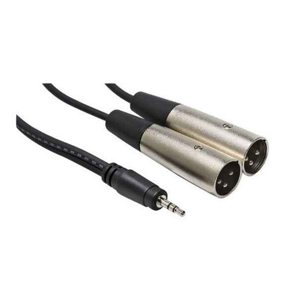hosa cables and connectors hosa stereo 3.5mm male - two xlr male - 3m 9.9 feet