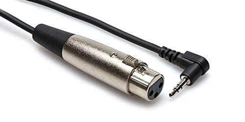 Hosa Microphone Cables 10 ft Hosa XVM XLR3F to Right-angle 3.5 mm TRS Microphone Cable #size_5-ft