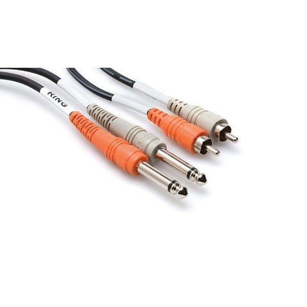 hosa speaker cables hosa cable cpr202 dual 1/4 inch to rca cable - 6.5 foot
