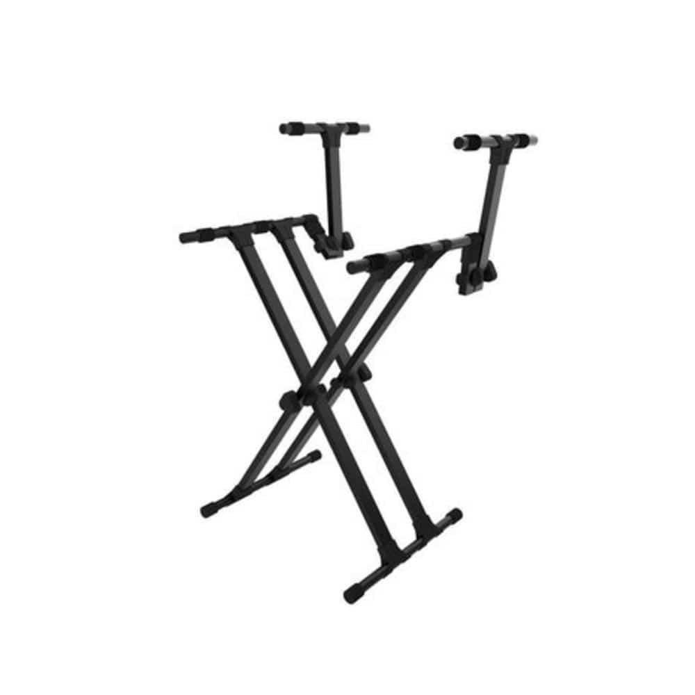 ia stands keyboard stands ia stand tt13 gear type 2 tier keyboard stand- matte black